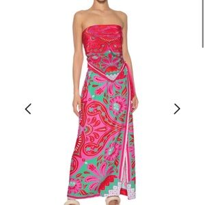 Farm rio beach square scarf and sarong pink green Pineapple Floral 2pc set